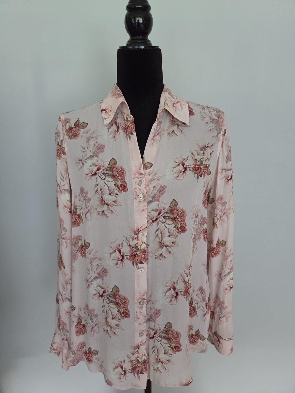 L'AGENCE Pink Floral Button-Down Shirt